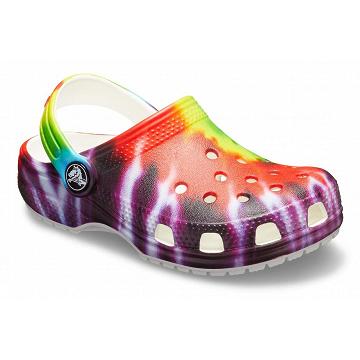 Zuecos Crocs Classic Tie-Dye Graphic Niño Rojos Multicolor | Mexico 1343JPQJ